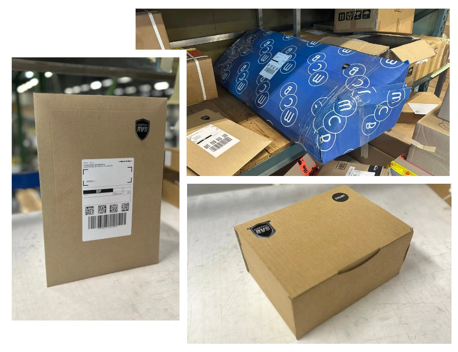 Voorbeeld verpakking en verzending Custom RVS – stevige verzendenvelop, beschermde doos en duurzame verzendverpakking