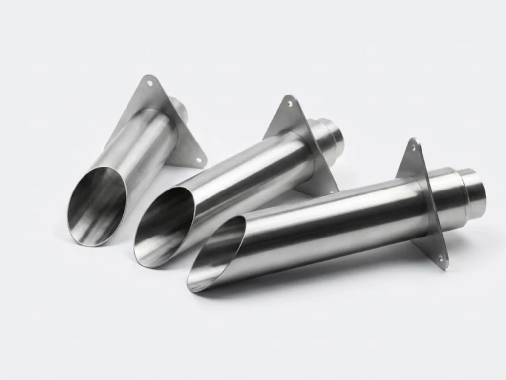 Drie RVS buiswatervallen met montageflens